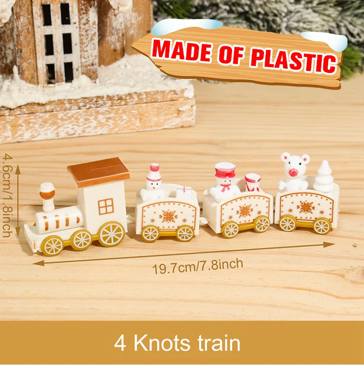 Wooden Christmas train set with Santa and festive decor