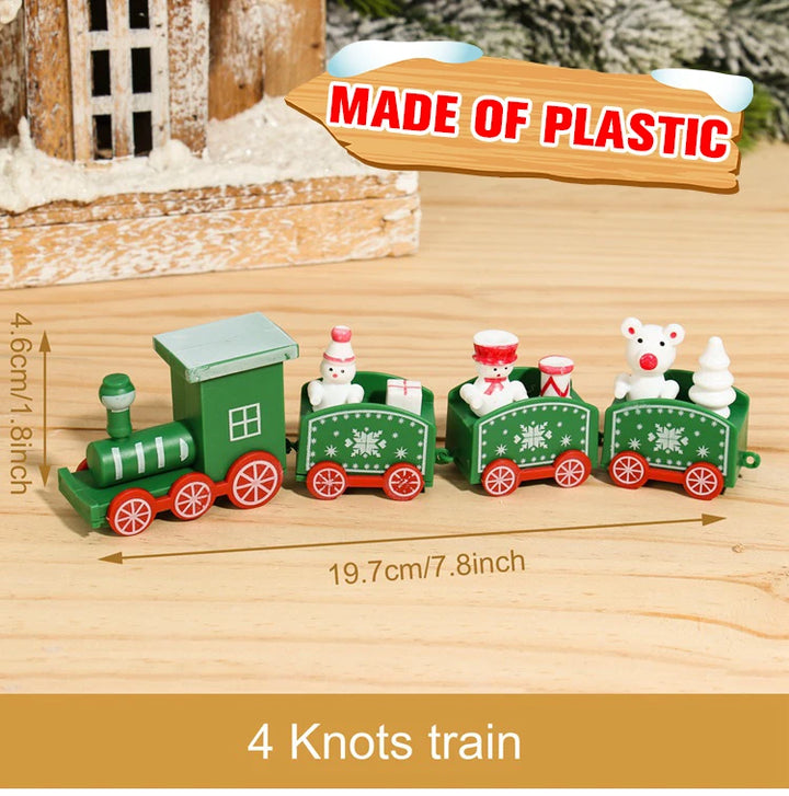 Wooden Christmas train set with Santa and festive decor