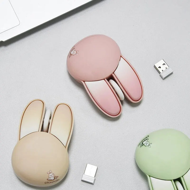 Cute wireless mouse with silent operation and rabbit design