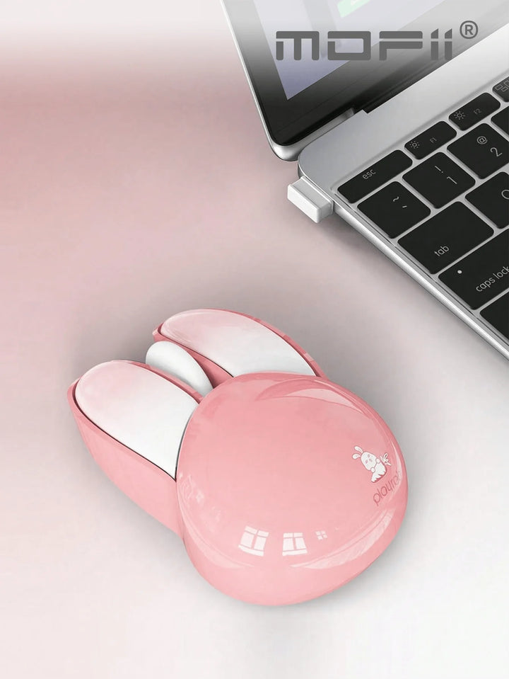 Cute wireless mouse with silent operation and rabbit design