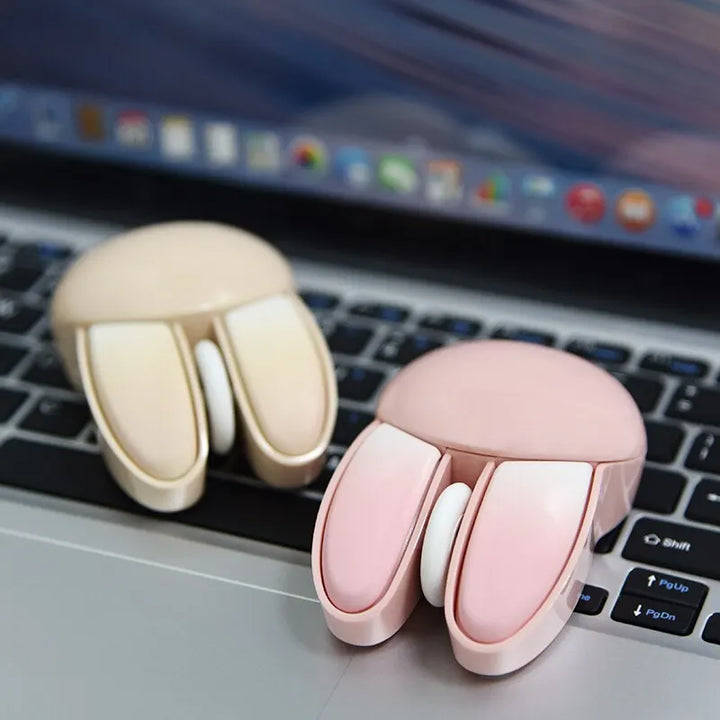 Cute wireless mouse with silent operation and rabbit design