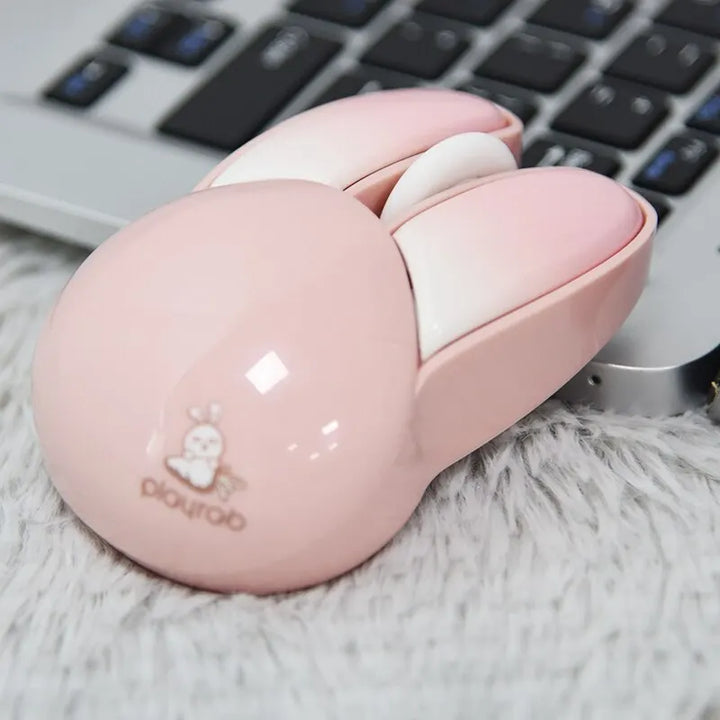 Cute wireless mouse with silent operation and rabbit design