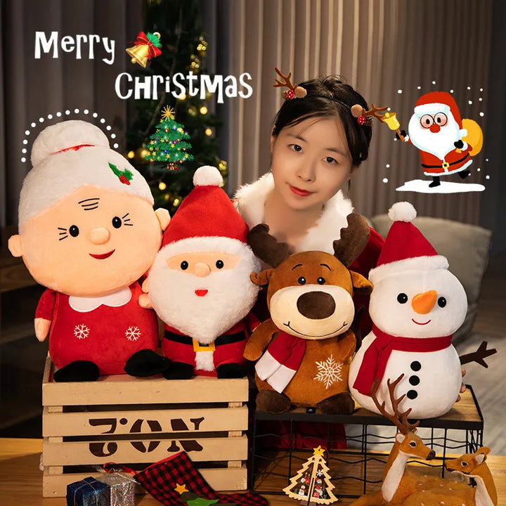 Cute Santa Claus Plush Toy and Snowman Plush Toy for kids