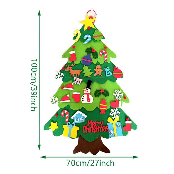 DIY Kids Christmas Tree set with felt ornaments for toddlers