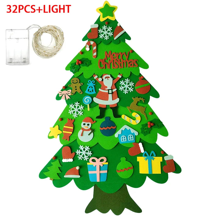 DIY Kids Christmas Tree set with felt ornaments for toddlers