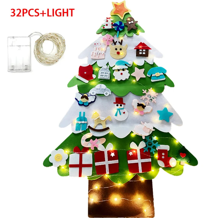 DIY Kids Christmas Tree set with felt ornaments for toddlers