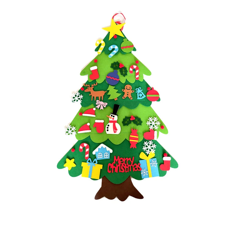 DIY Kids Christmas Tree set with felt ornaments for toddlers