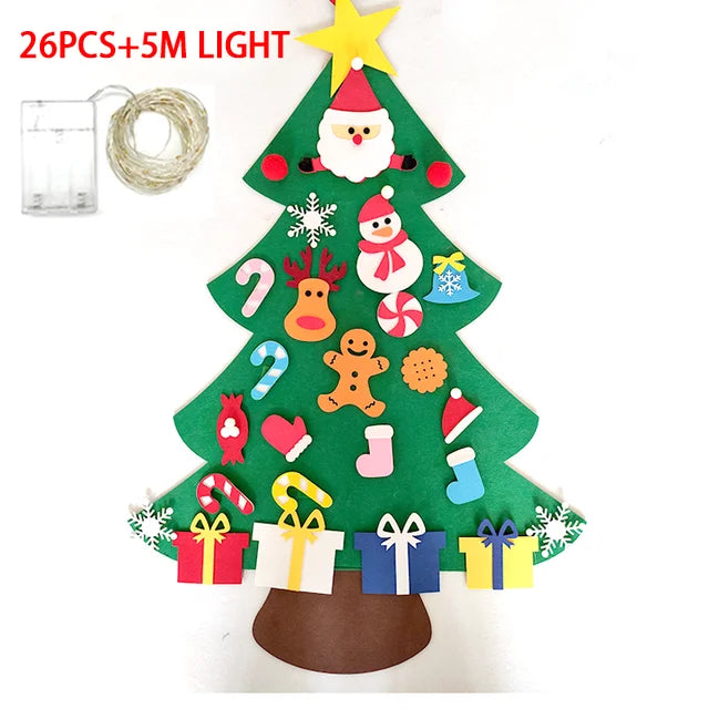 DIY Kids Christmas Tree set with felt ornaments for toddlers