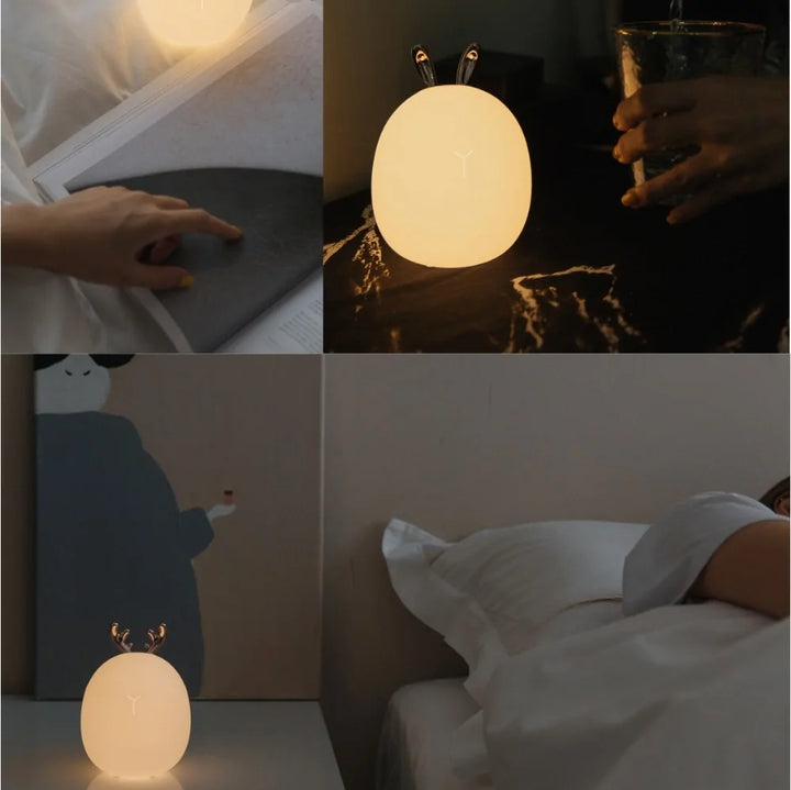 Cute Silicone Night Light with adjustable brightness for kids