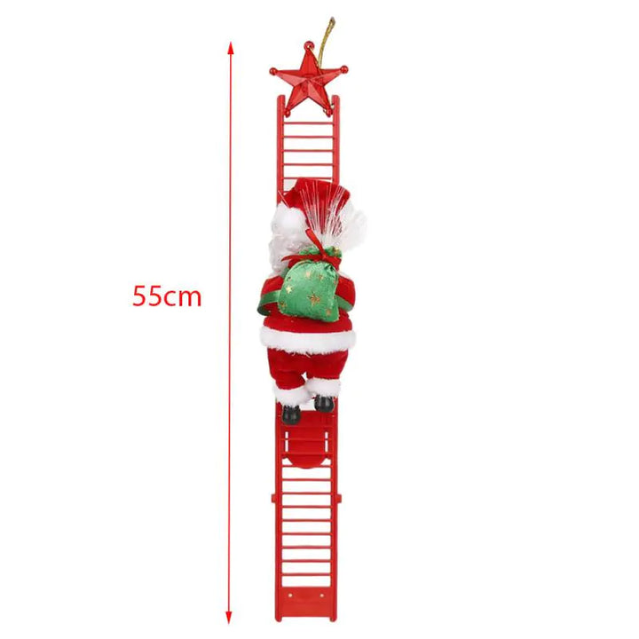 Animated Santa Claus Decoration climbing on Christmas tree