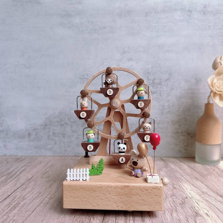 Wooden Music Box with wind-up rotation and soothing melody