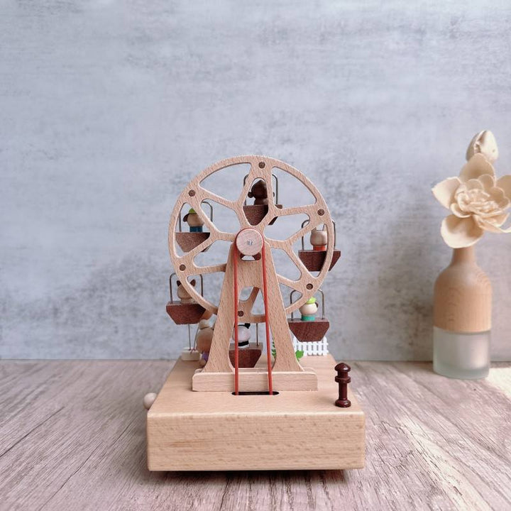 Wooden Music Box with wind-up rotation and soothing melody