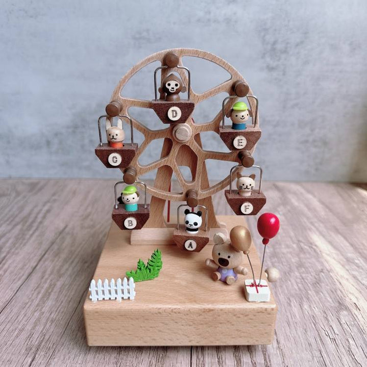 Wooden Music Box with wind-up rotation and soothing melody