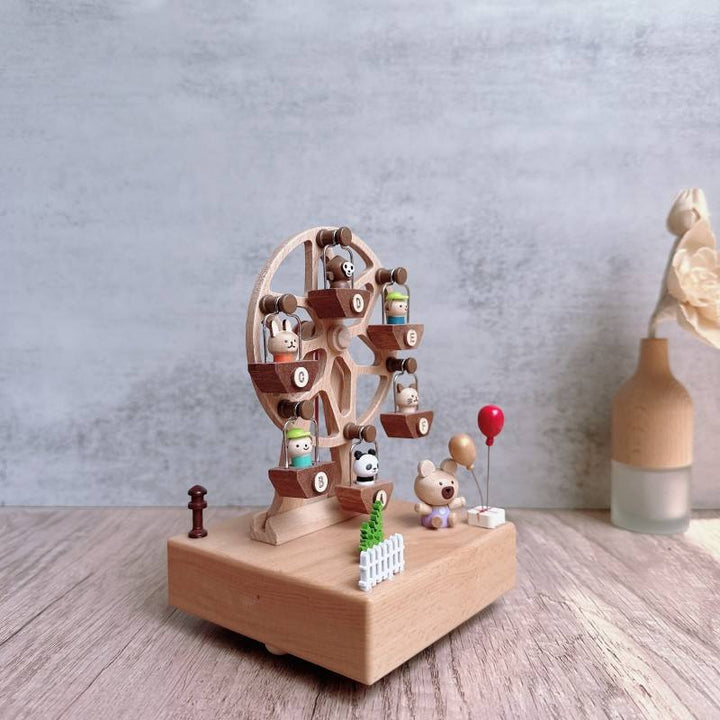 Wooden Music Box with wind-up rotation and soothing melody