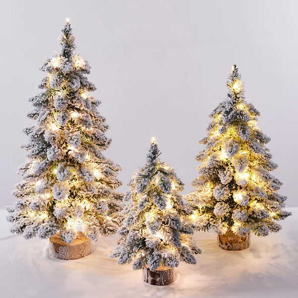 Snowy Christmas Tree with flocked branches for holiday décor