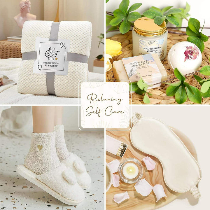Wellness Kit for relaxation with cozy socks and scented candle