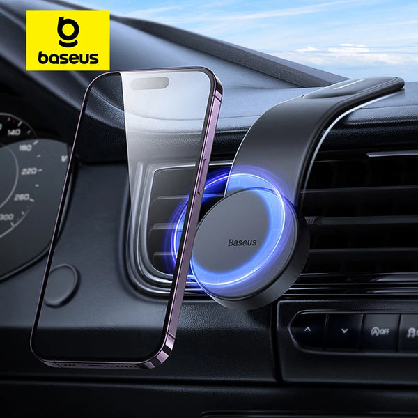 Magnetic car phone holder with 360-degree rotation