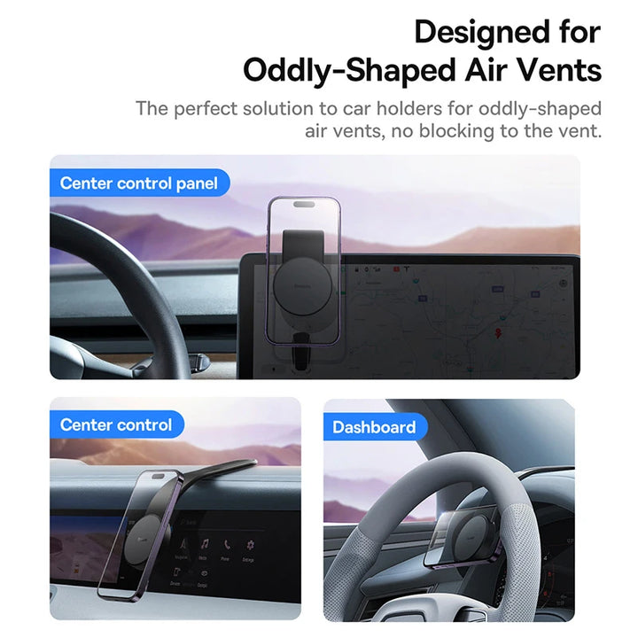Magnetic car phone holder with 360-degree rotation