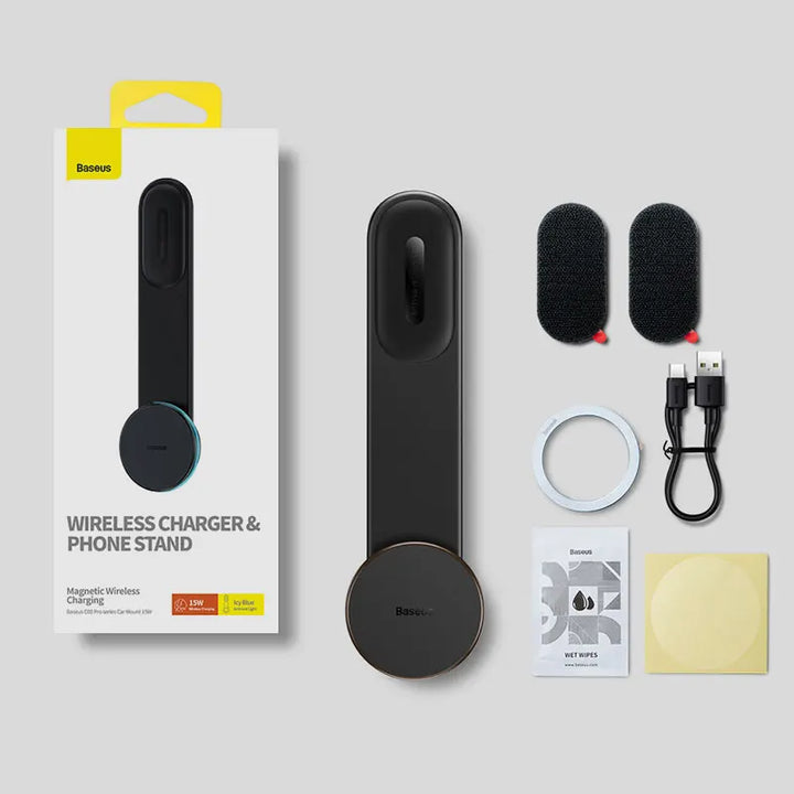 Magnetic car phone holder with 360-degree rotation