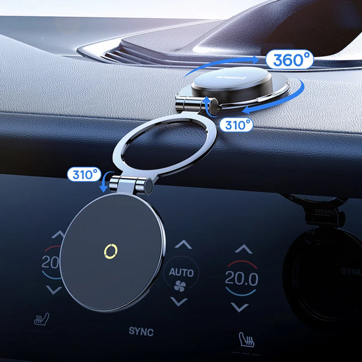 Magnetic car phone holder with 360-degree rotation