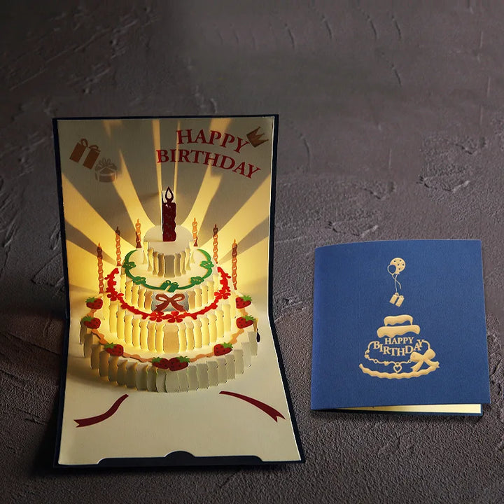 Musical greeting cards for birthday with LED lights and music module