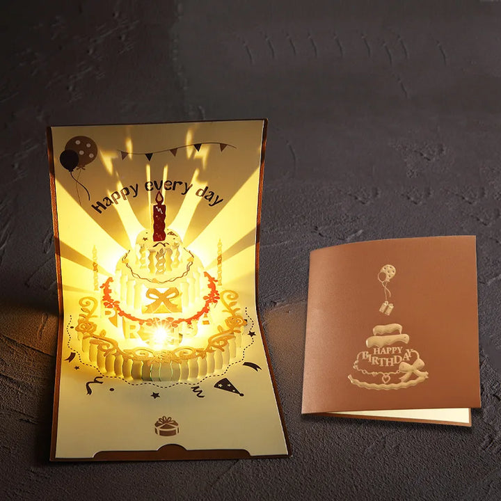 Musical greeting cards for birthday with LED lights and music module
