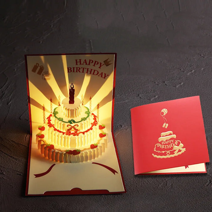 Musical greeting cards for birthday with LED lights and music module