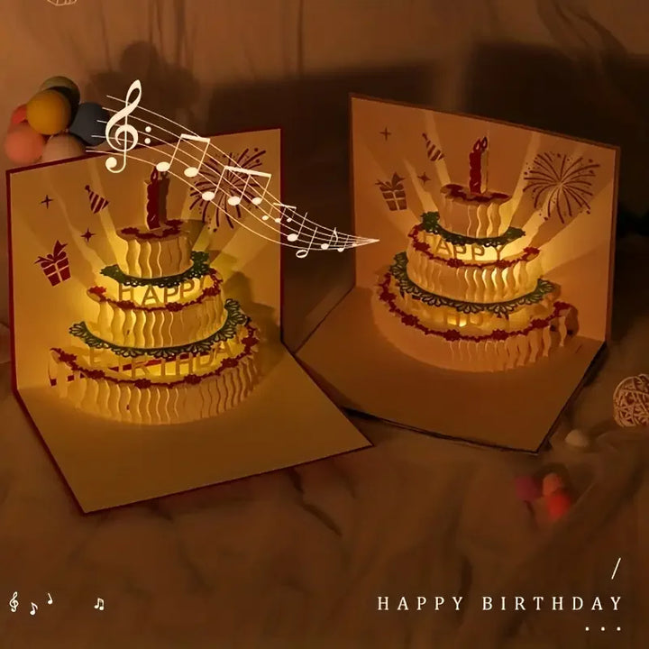 Musical greeting cards for birthday with LED lights and music module