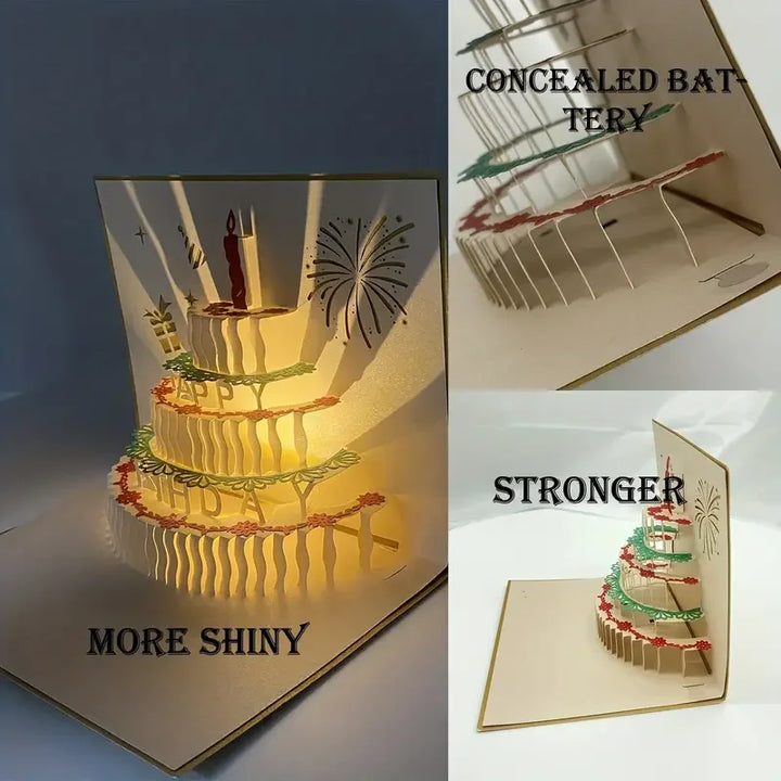 Musical greeting cards for birthday with LED lights and music module