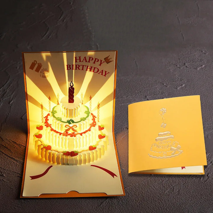 Musical greeting cards for birthday with LED lights and music module