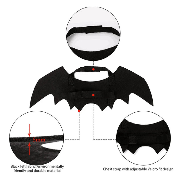 Lavender shop Pet Bat Wings Black
Pet costume with bat wings
Bat wings accessory for pets
Halloween dog bat wings