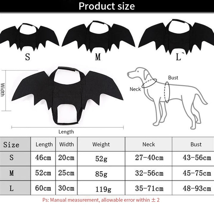 Lavender shop Pet Bat Wings Black
Cute bat wings for pets
Pet dress-up bat wings
Glow-in-the-dark pet bat wings