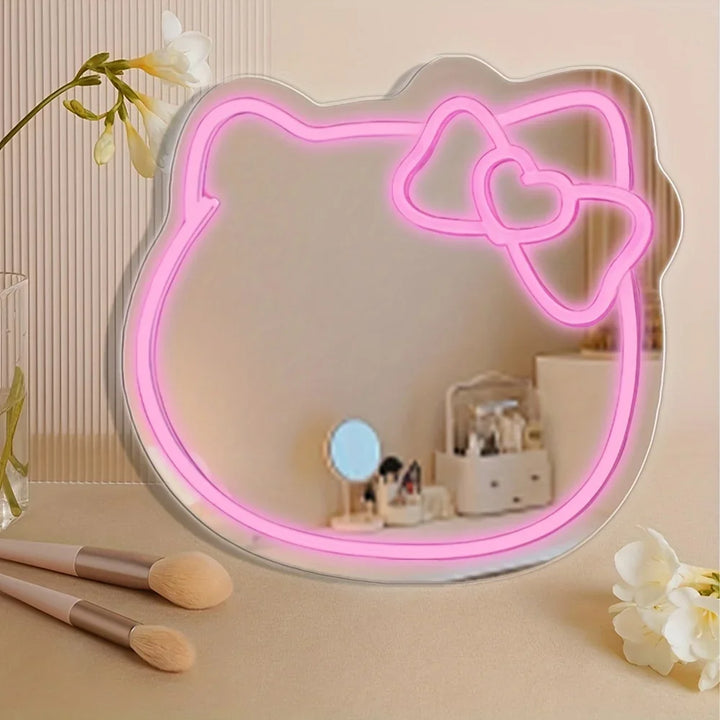Hello Kitty LED Mirror with soft white neon lights