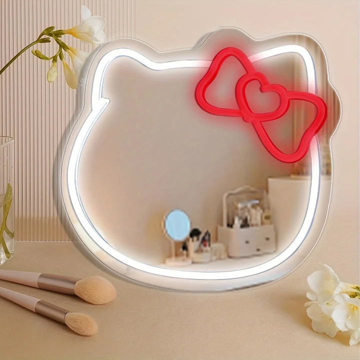 Hello Kitty LED Mirror with soft white neon lights