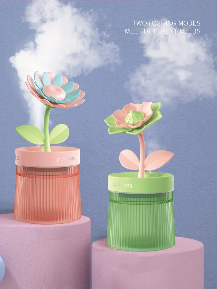 Ultrasonic Air Humidifier in floral design with night light