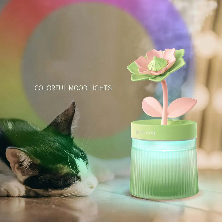 Ultrasonic Air Humidifier in floral design with night light