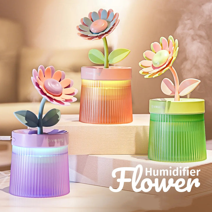 Ultrasonic Air Humidifier in floral design with night light