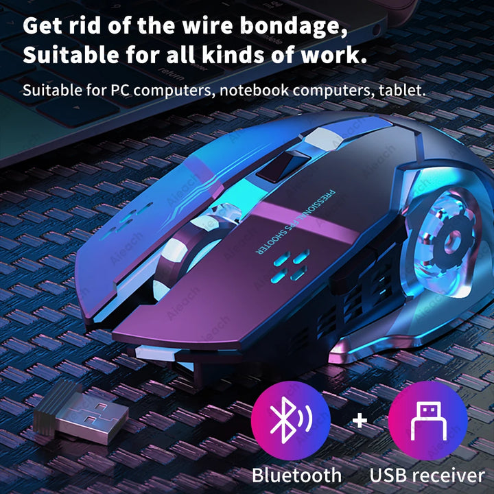 Lavender shop Rechargeable Bluetooth Gaming Mouse Black
Ergonomic Bluetooth gaming mouse
Bluetooth mouse for gamers
Rechargeable wireless gaming mouse