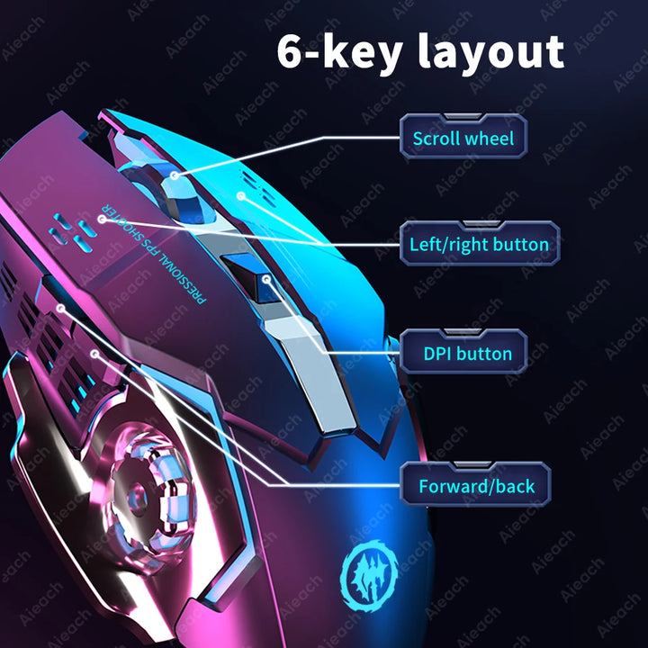 Lavender shop Rechargeable Bluetooth Gaming Mouse Black
Bluetooth gaming mouse with RGB lighting
Portable Bluetooth gaming mouse
Lightweight rechargeable gaming mouse