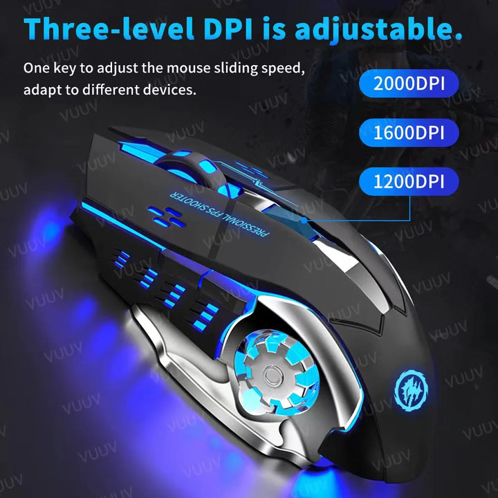 Lavender shop Rechargeable Bluetooth Gaming Mouse Black
Gaming mouse with long battery life
Multi-device Bluetooth gaming mouse
Bluetooth gaming mouse with high DPI
