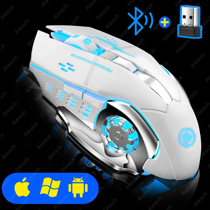 Lavender shop Rechargeable Bluetooth Gaming Mouse White
Bluetooth gaming mouse with programmable buttons
Stylish rechargeable Bluetooth mouse
Gaming mouse with ergonomic design