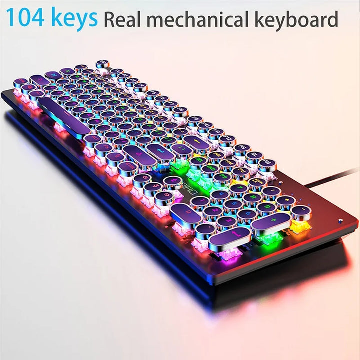 Lavender shop Retro Punk Mechanical Keyboard
Vintage-style mechanical keyboard
Mechanical keyboard with retro design
Punk-themed mechanical keyboard