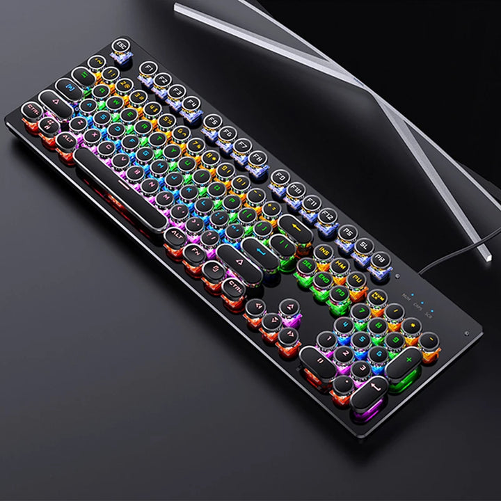 Lavender shop Retro Punk Mechanical Keyboard Black
Mechanical keyboard with metal construction
Compact retro mechanical keyboard
Stylish punk-inspired keyboard