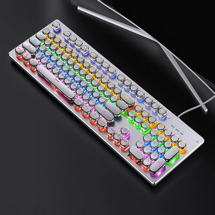 Lavender shop Retro Punk Mechanical Keyboard White
Unique retro keyboard
Mechanical keyboard with round keycaps
Vintage mechanical gaming keyboard