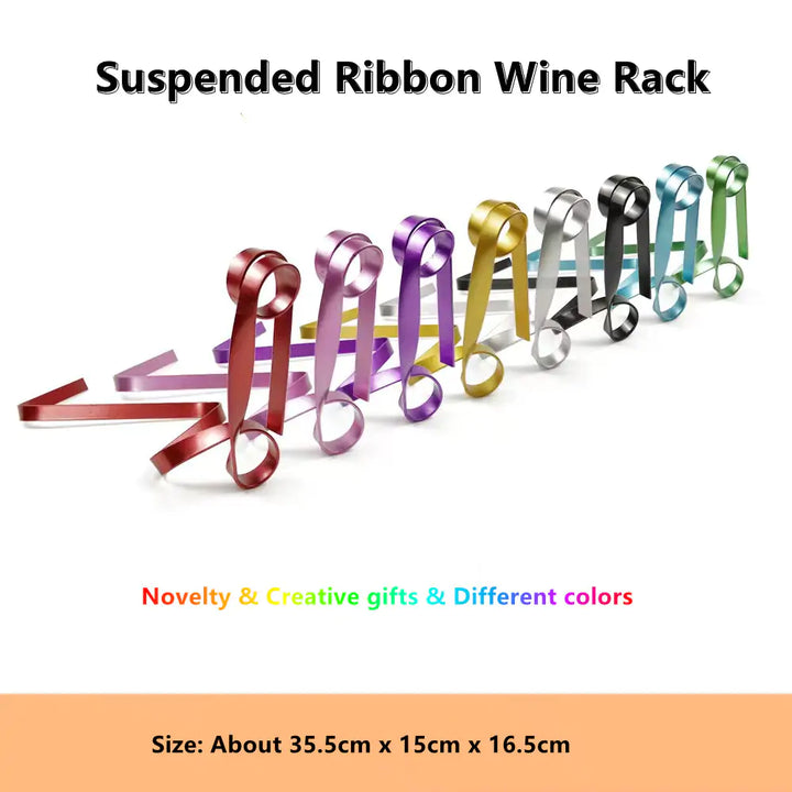 Lavender shop Ribbon Suspension Wine Rack 
Decorative ribbon wine rack
Hanging wine holder with ribbon
Ribbon suspension wine storage