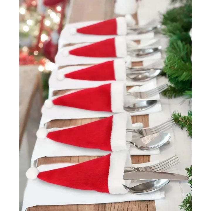 Lavender shop Santa Hat Cuterly Holders
Santa hat silverware holders
Cute Santa hat cutlery organizers
Christmas tableware accessories