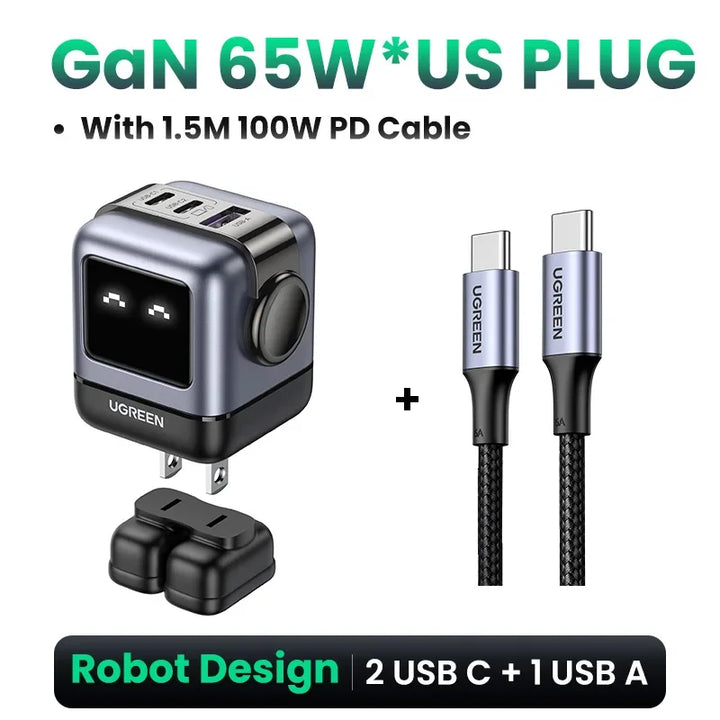 Lavender shop Ugreen Nexcode Robot Fast Charger Black
Lightweight robot charger
Durable robot fast charger
Ugreen Nexcode charging accessory