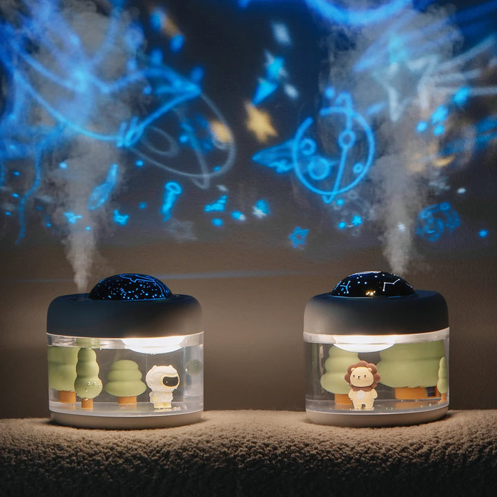 Rechargeable night light humidifier with 500ml tank