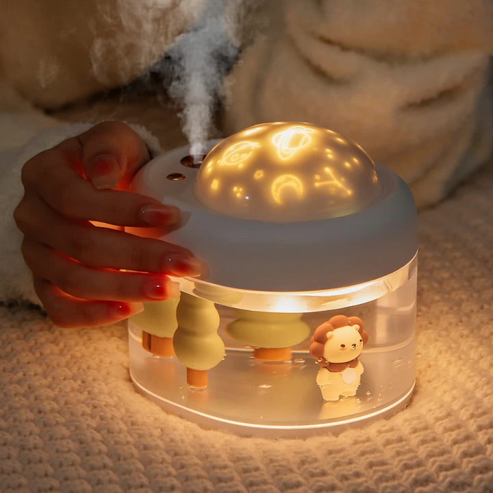 Rechargeable night light humidifier with 500ml tank