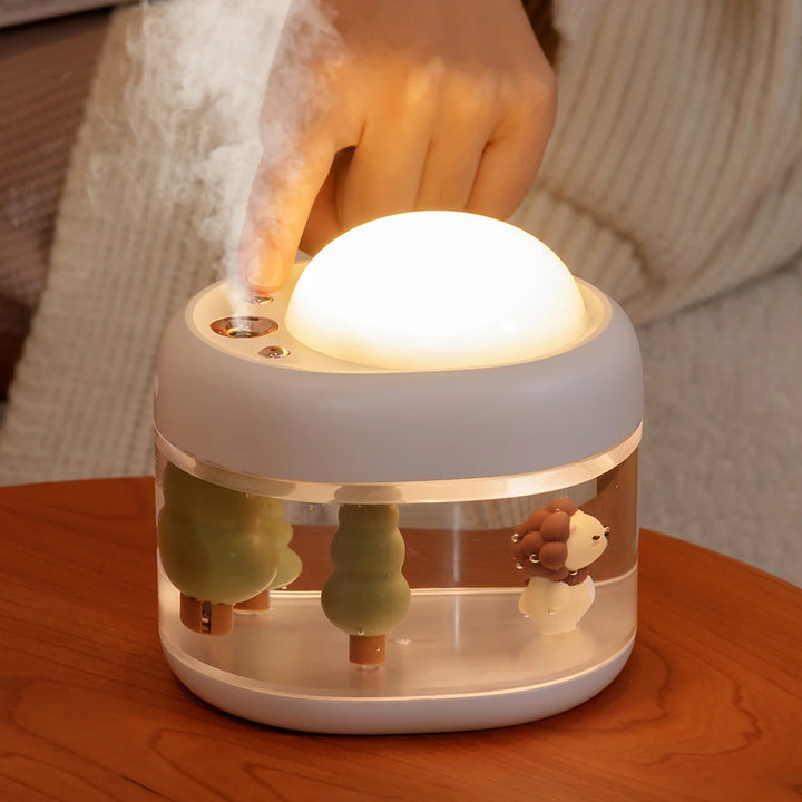 Rechargeable night light humidifier with 500ml tank